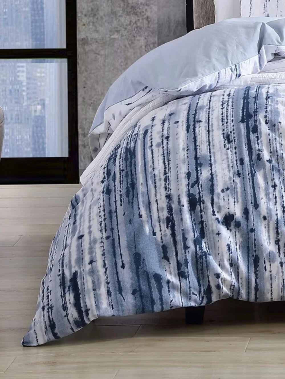 City Scene NWT Full/Queen Size 3pc Cotton Duvet Cover Set In Sokal Blue